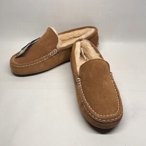 Mykos Moccasin Slipper Women Size 11 Chestnut Suede Ortholite Cozy Cabin Hygge